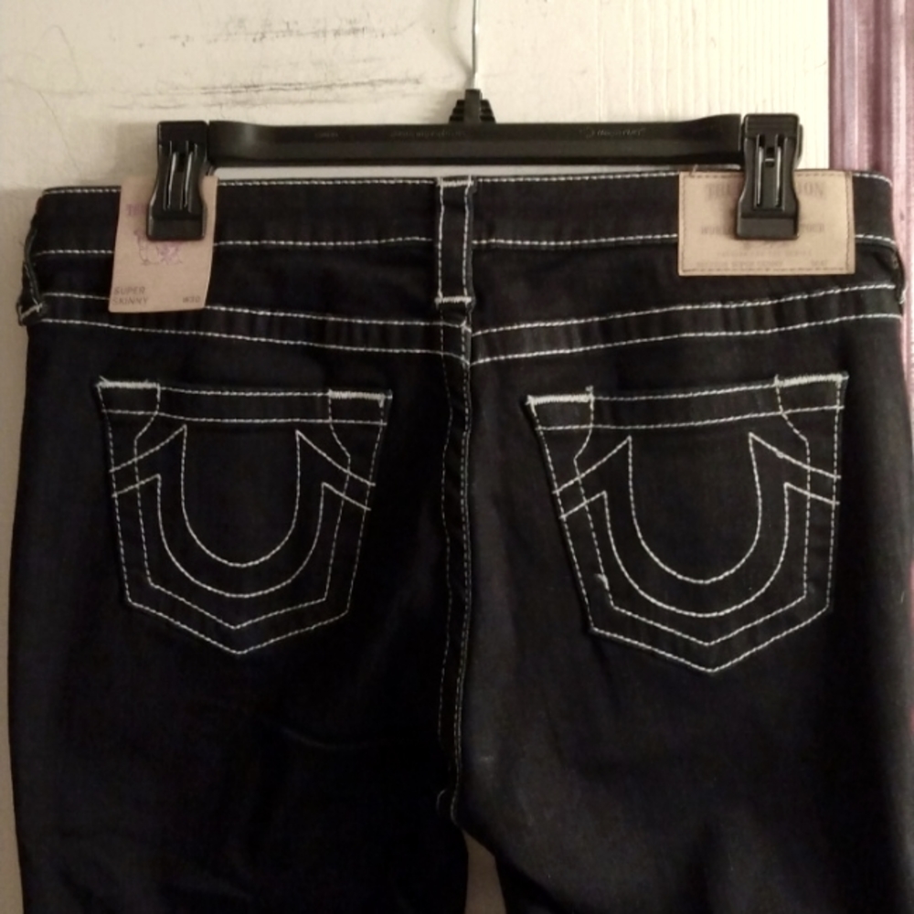 True Religion Black Ankle Skinny Jeans Size 30 NWT - Picture 4 of 7